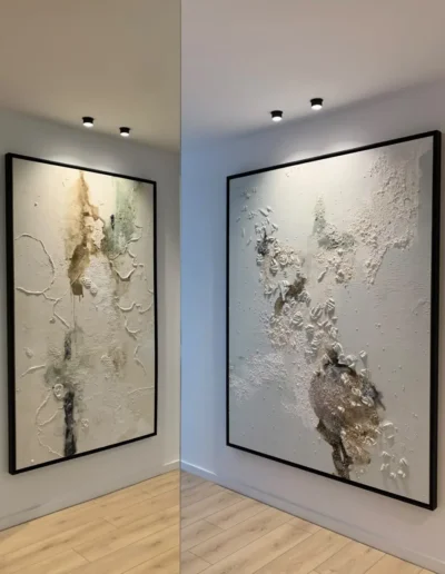 Pinturas sobre Tela Originais Mona (Uma obra feita com massas e tintas que captura a essência dos ciclos naturais da terra onde acontece a vida)